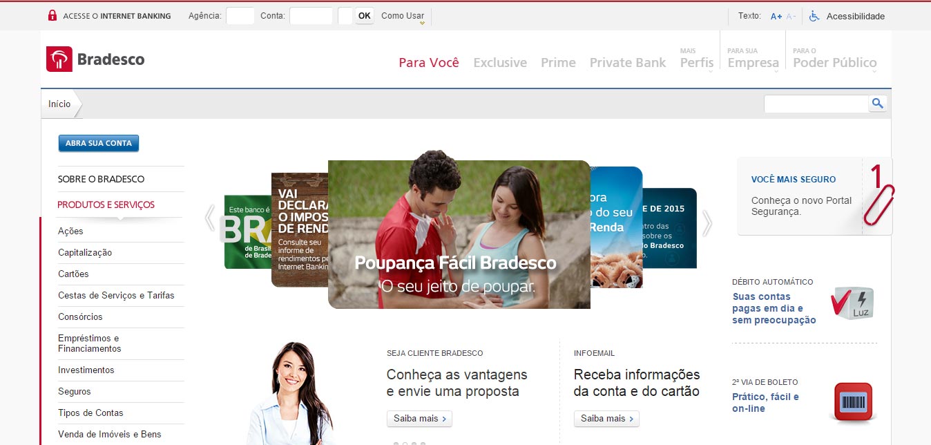 Ver mídia: Bradesco bank - Portal Final UI